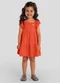 Brandili - Vestido Infantil Menina em Cotton Laranja - variação: Laranja