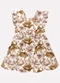 Milon - Vestido Infantil Menina em Cotton Branco - variação: Marrom