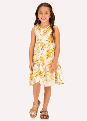 Milon - Vestido Infantil Menina em Cotton Bege - MILON