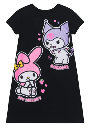 Brandili - Vestido Infantil Menina em Cotton Preto - BRANDILI