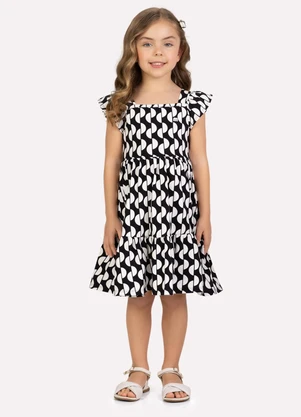 Milon - Vestido Infantil Menina em Cotton Preto - MILON