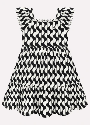 Milon - Vestido Infantil Menina em Cotton Preto - MILON