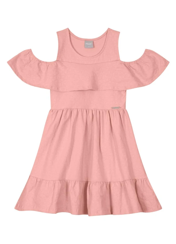 Brandili Mundi - Vestido Infantil Menina em Cotton Rosa 1