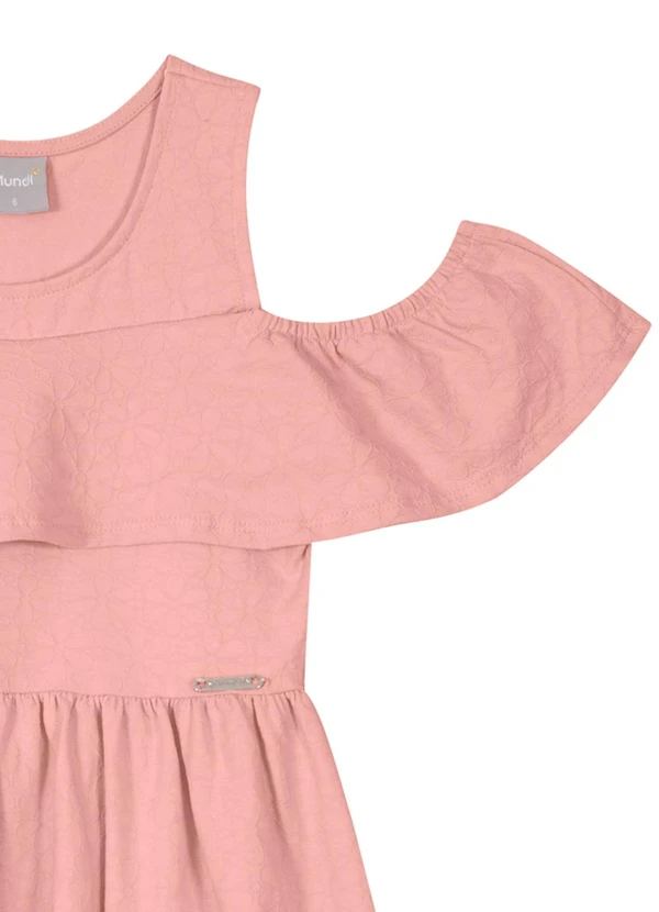 Brandili Mundi - Vestido Infantil Menina em Cotton Rosa 2