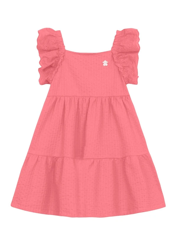 Brandili - Vestido Infantil Menina em Cotton Rosa
