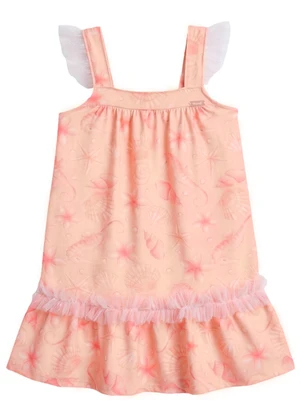 Mundi - Vestido Infantil Menina em Cotton Rosa - MUNDI