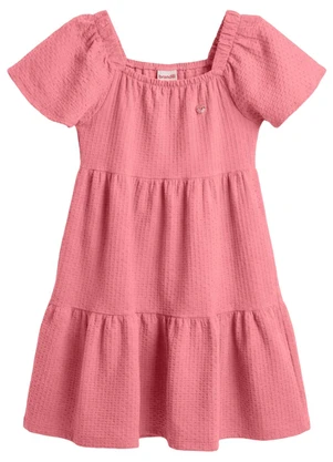 Brandili - Vestido Infantil Menina em Cotton Rosa - BRANDILI