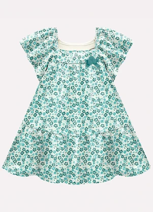 Milon - Vestido Infantil Menina em Cotton Verde - MILON