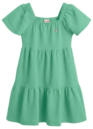 Brandili - Vestido Infantil Menina em Cotton Verde - BRANDILI