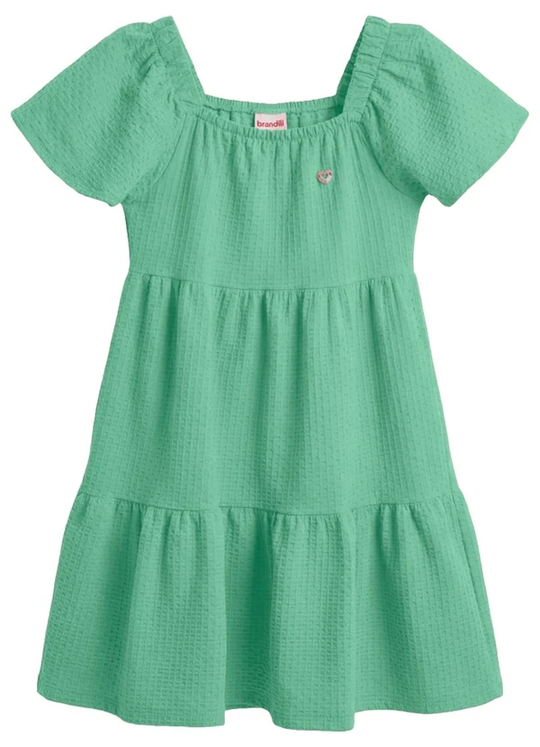 Brandili - Vestido Infantil Menina em Cotton Verde