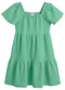 Brandili - Vestido Infantil Menina em Cotton Rosa - variação: Verde