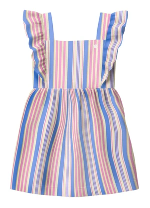 Brandili - Vestido Infantil Menina em Fio Tinto Azul - BRANDILI
