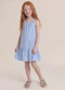 Brandili - Vestido Infantil Menina em Fio Tinto Azul - variação: Azul