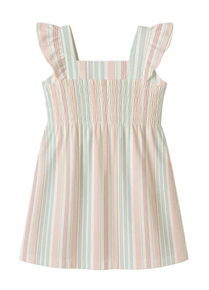 Mundi - Vestido Infantil Menina em Fio Tinto Rosa - MUNDI