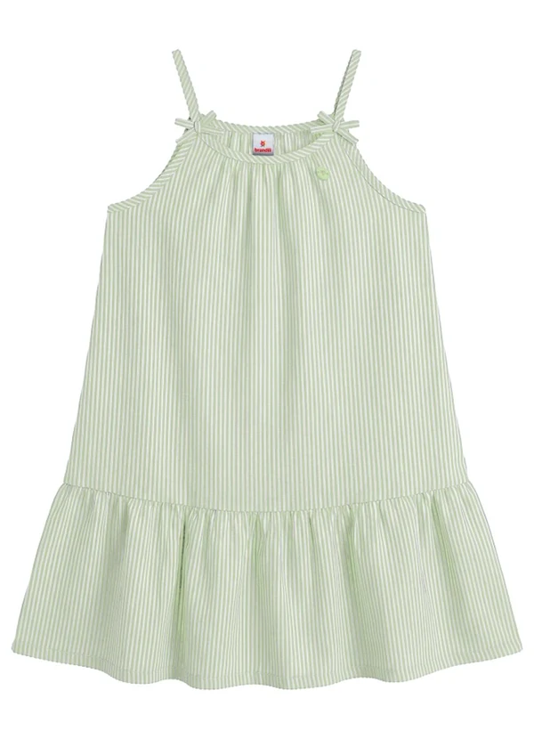Brandili - Vestido Infantil Menina em Fio Tinto Verde