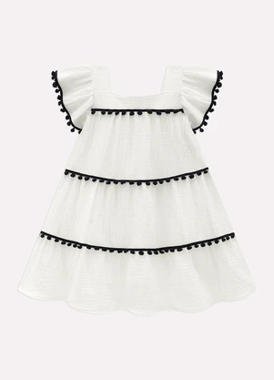 Vestido Infantil Menina em Gaze Milon (Bege) - MILON