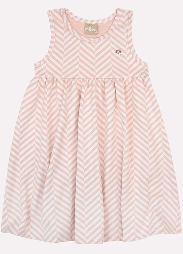 Milon - Vestido Infantil Menina em Jacquard Off White