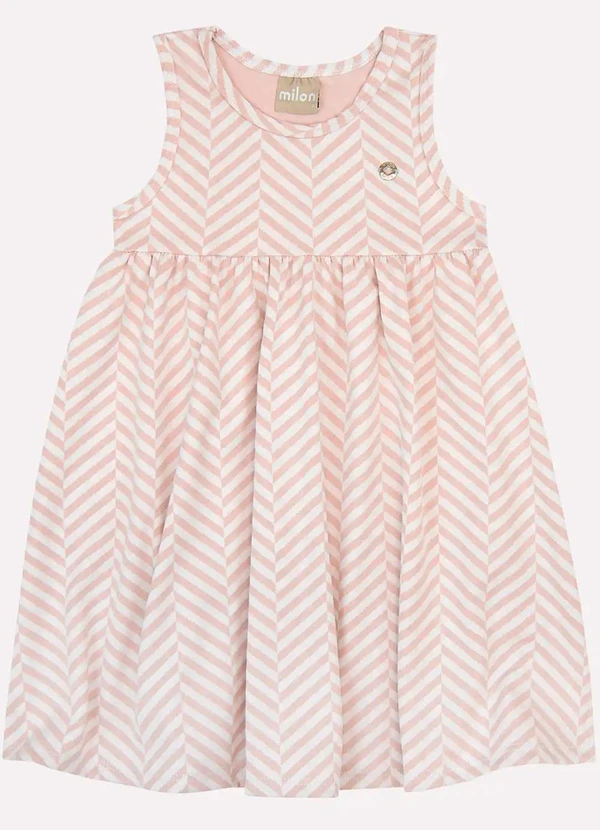 Milon - Vestido Infantil Menina em Jacquard Off White