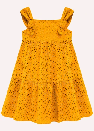Nanai - Vestido Infantil Menina em Laise Amarelo - NANAI