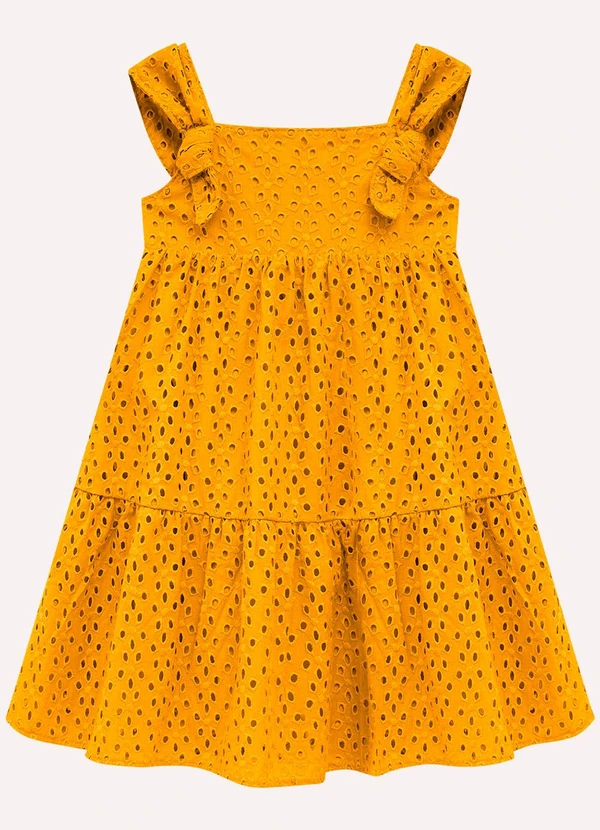Nanai - Vestido Infantil Menina em Laise Amarelo 1