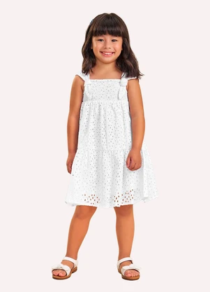 Nanai - Vestido Infantil Menina em Laise Branco - NANAI