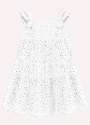 Nanai - Vestido Infantil Menina em Laise Branco - NANAI