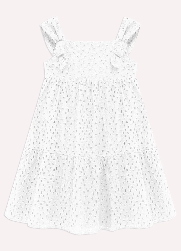 Nanai - Vestido Infantil Menina em Laise Branco 2