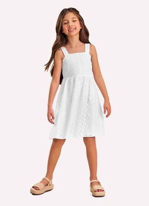 Nanai - Vestido Infantil Menina em Laise Branco - NANAI