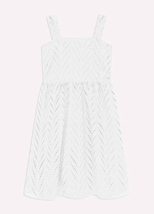 Nanai - Vestido Infantil Menina em Laise Branco - NANAI