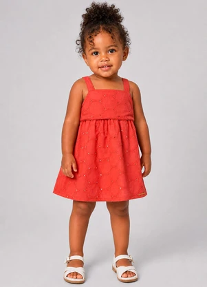 Marlan - Vestido Infantil Menina em Laise com Babado Rosa - MARLAN
