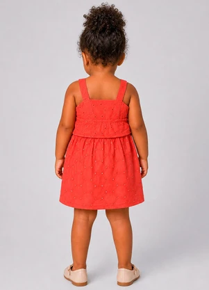 Marlan - Vestido Infantil Menina em Laise com Babado Rosa - MARLAN