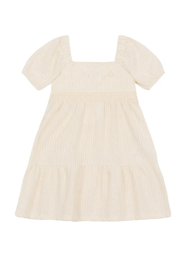 Brandili Mundi - Vestido Infantil Menina em Linho Bege 2