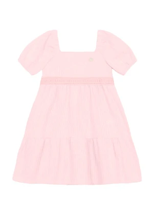 Brandili Mundi - Vestido Infantil Menina em Linho Rosa - BRANDILI MUNDI