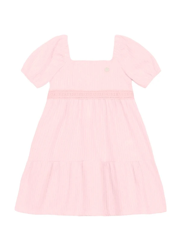 Brandili Mundi - Vestido Infantil Menina em Linho Rosa