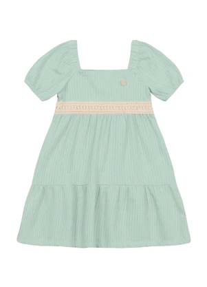 Brandili Mundi - Vestido Infantil Menina em Linho Verde - BRANDILI MUNDI