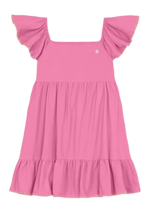 Brandili - Vestido Infantil Menina em Liocel Rosa - BRANDILI
