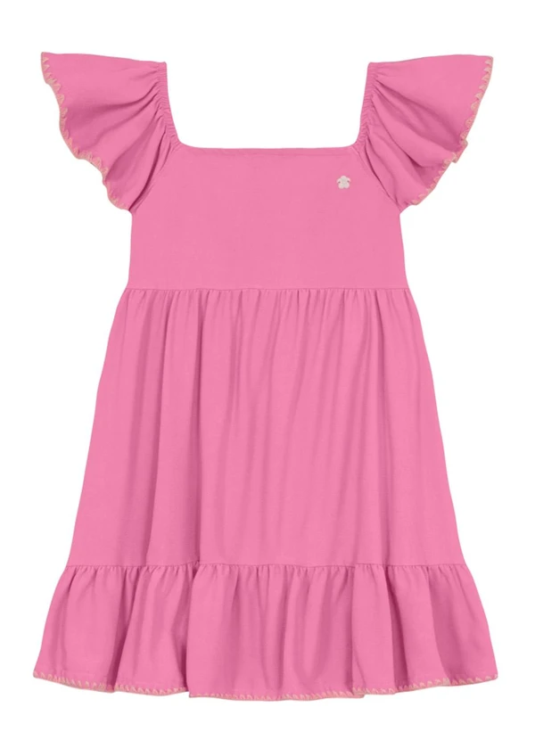 Brandili - Vestido Infantil Menina em Liocel Rosa