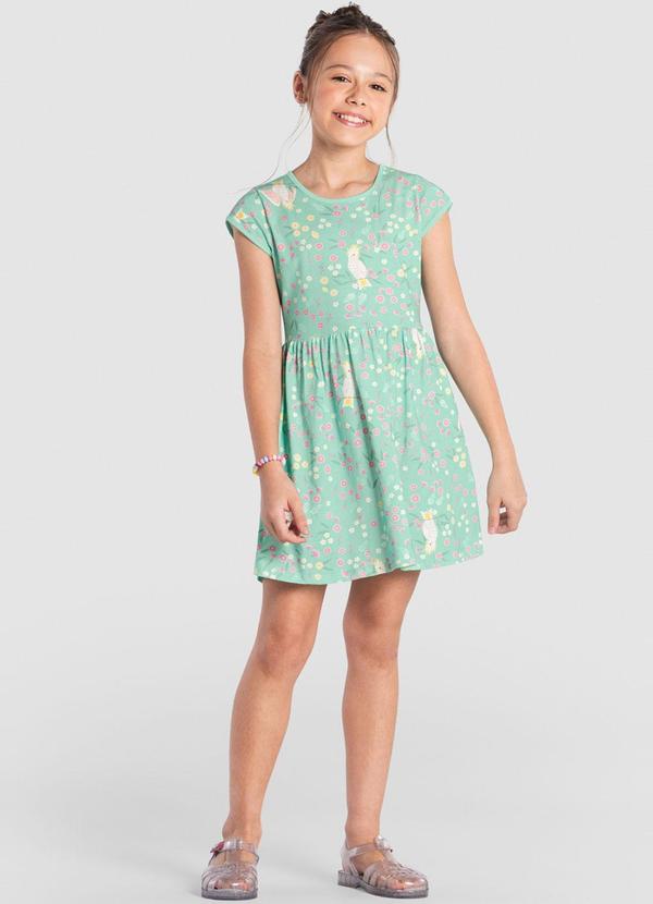 Brandili - Vestido Infantil Menina em Malha Azul