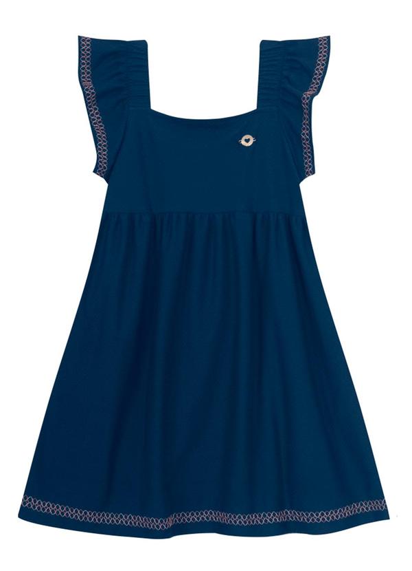 Brandili - Vestido Infantil Menina em Malha Azul 3