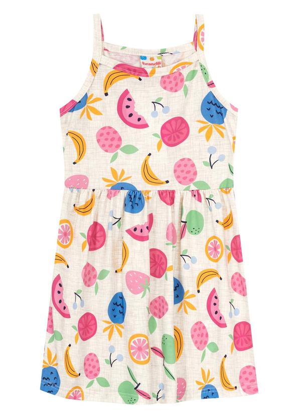 Brandili - Vestido Infantil Menina em Malha Bege