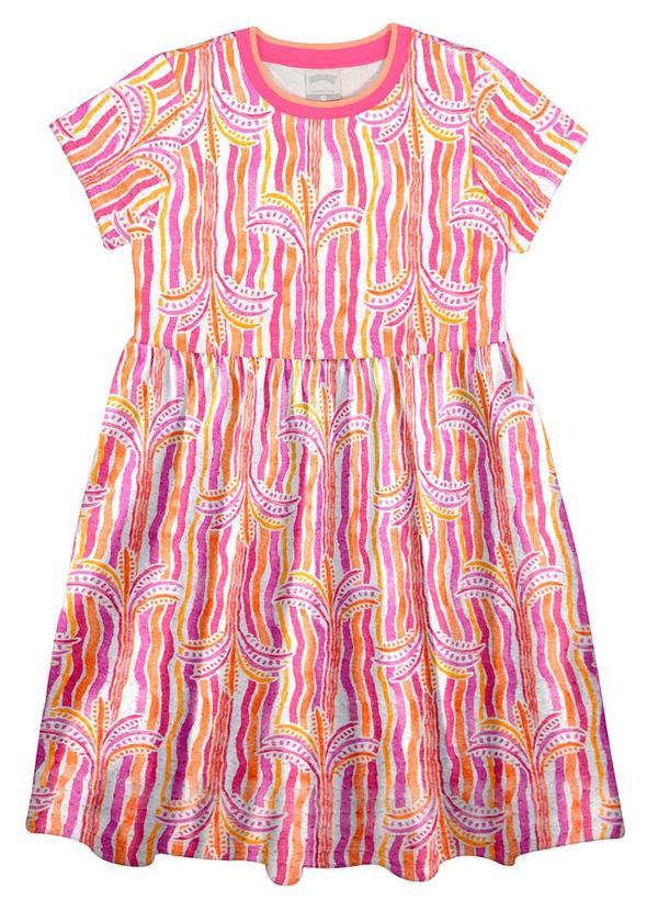 Alakazoo - Vestido Infantil Menina em Malha Estampado Roxo 1