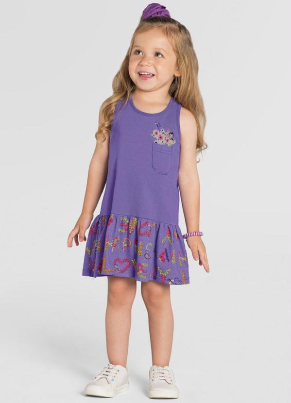 Brandili - Vestido Infantil Menina em Malha Lilás 1