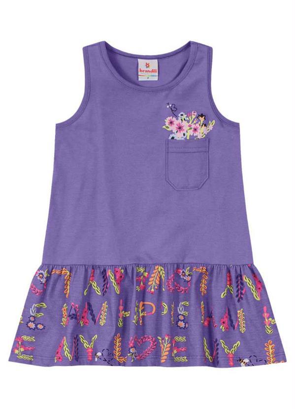 Brandili - Vestido Infantil Menina em Malha Lilás 2
