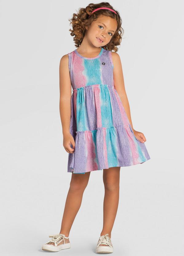 Brandili - Vestido Infantil Menina em Malha Lilás