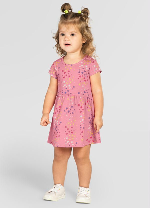 Brandili - Vestido Infantil Menina em Malha Rosa 1