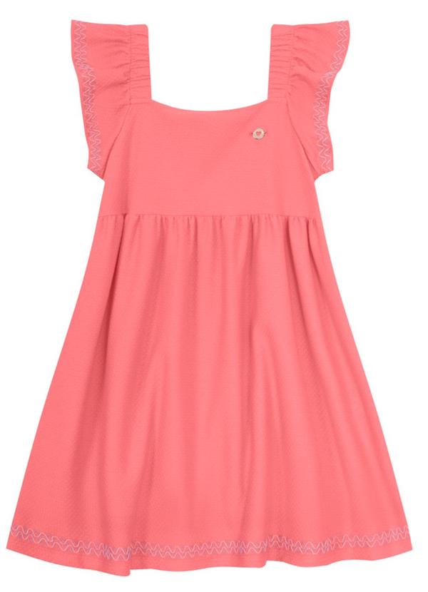 Brandili - Vestido Infantil Menina em Malha Rosa