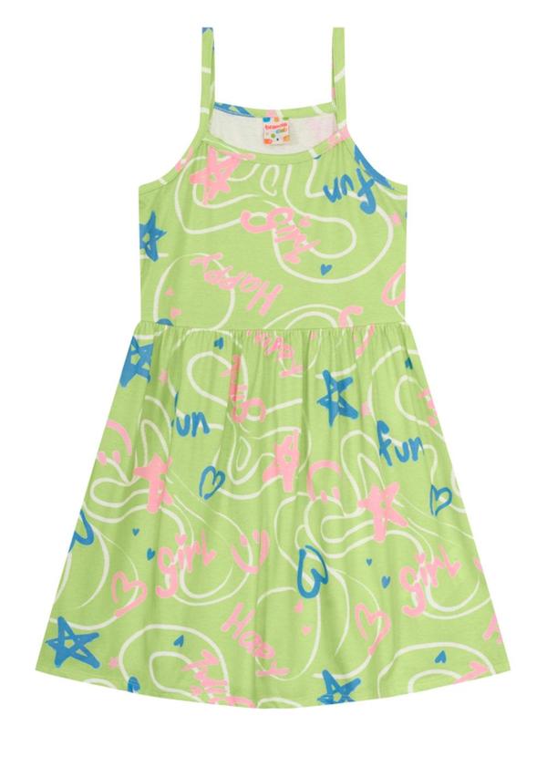 Brandili - Vestido Infantil Menina em Malha Verde