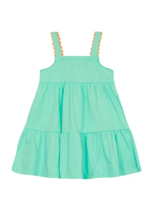 Brandili - Vestido Infantil Menina em Meia Malha Azul - BRANDILI