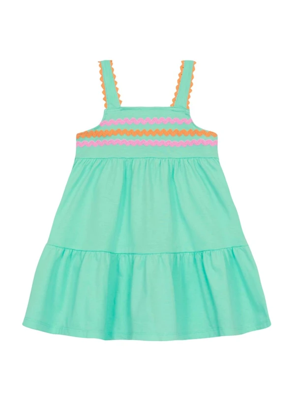 Brandili - Vestido Infantil Menina em Meia Malha Azul