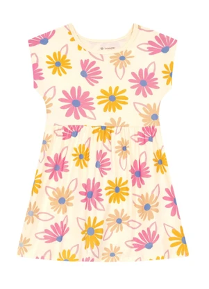 Brandili - Vestido Infantil Menina em Meia Malha Bege - BRANDILI